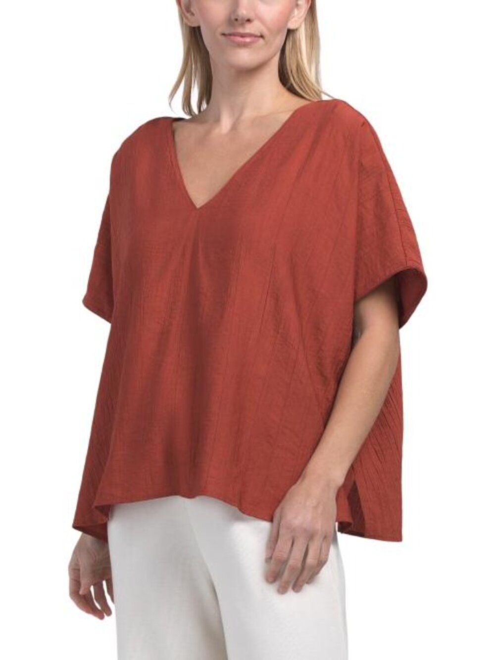 N NATORI Terra Foil Crinkle Caftan Shirt